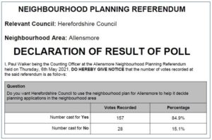 Result of referendum